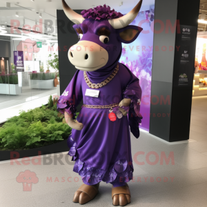 Purple Bull maskot kostume...