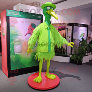 Lime Green Flamingo maskot...