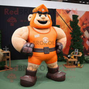 Orange Strongman maskot...