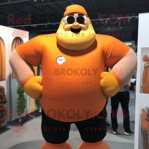 Orange Strongman maskot...