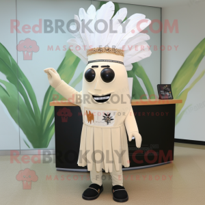 Beige Chief maskot kostume...