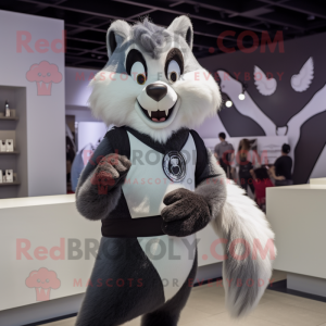 Sølv Skunk maskot kostume...