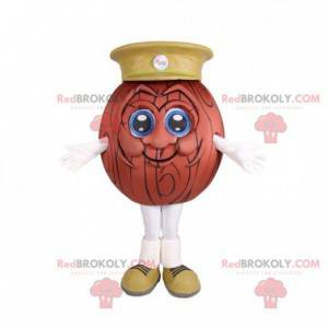 Mascotte de ballon de boule de bowling avec une casquette -