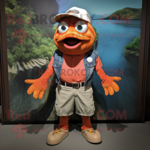 Oranje zalm mascotte...