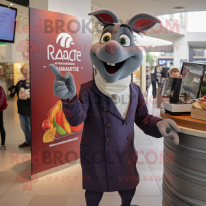 nan Ratatouille mascot costume character dressed with a Suit Jacket and Smartwatches