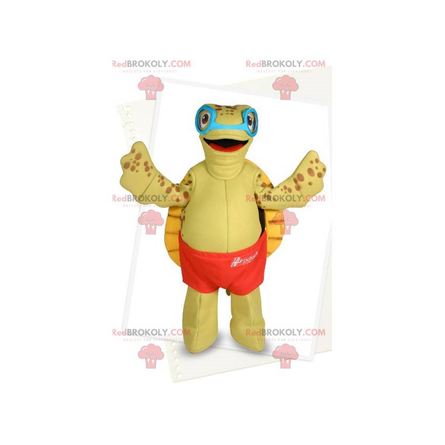 Mascota tortuga con gafas y bañador. - Redbrokoly.com