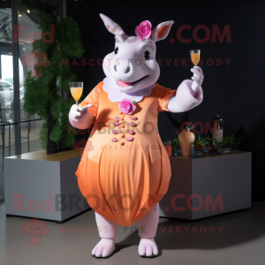 Peach Rhinoceros maskot...