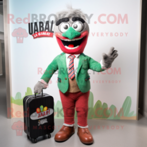 nan Jambalaya mascot costume character dressed with a Suit Jacket and Briefcases