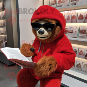 Red Sloth maskot kostume...