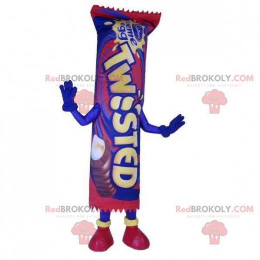 Gedraaide mascotte. Chocoladereep mascotte - Redbrokoly.com