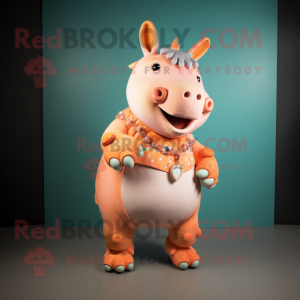 Peach Rhinoceros mascotte...