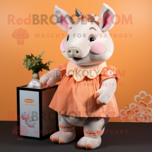 Peach Rhinoceros mascotte...