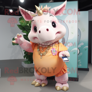 Peach Rhinoceros mascotte...