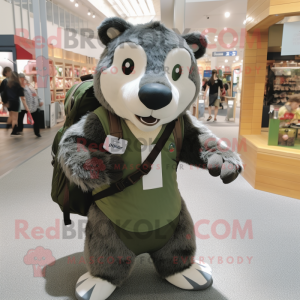 Olive Badger maskot kostume...