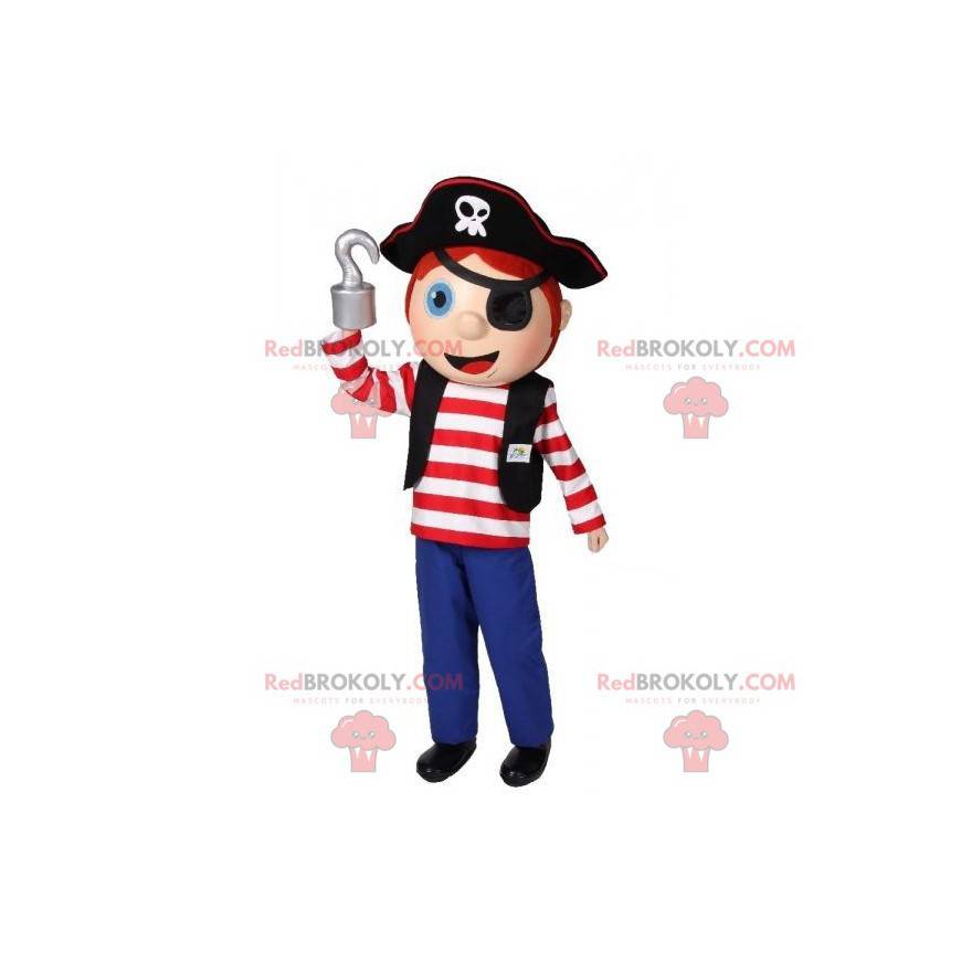 Boy mascot in pirate clothes. Pirate mascot - Redbrokoly.com