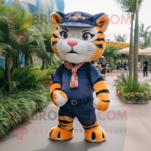 Navy Tiger maskot kostume...