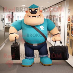 Teal Strongman mascotte...