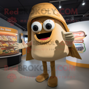 Tan Tacos mascot costume character dressed with a Leggings and Gloves