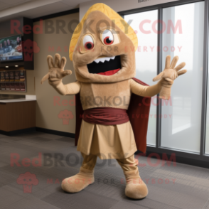 Tan Tacos mascot costume character dressed with a Leggings and Gloves