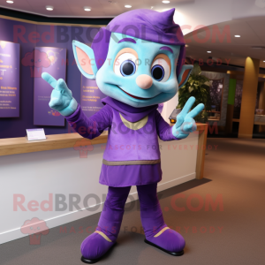 Purple Elf maskot drakt...