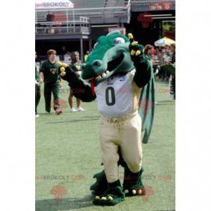 Mascote crocodilo gigante verde