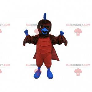 Braunes und blaues Vogelgeiermaskottchen - Redbrokoly.com