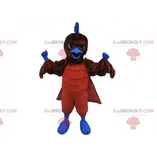 Braunes und blaues Vogelgeiermaskottchen - Redbrokoly.com