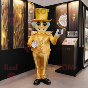 Gold Magician maskot kostym...