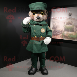 Forest Green Civil War Soldier mascot costume character dressed with a Jacket and Coin purses