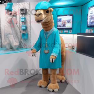 Cyan Camel mascotte kostuum...