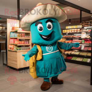 Teal Tacos maskot kostym...