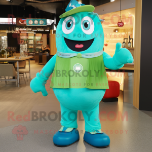 Turkis grøn øl maskot...