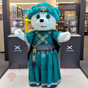Blaugrünes Maskottchen...