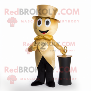 Gold Hourglass mascot costume character dressed with a Jeggings and Hats