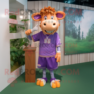 Purple Jersey Cow mascotte...