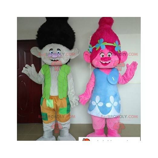 Mascots Poppy and Branch 2 cartoon trolls - Redbrokoly.com