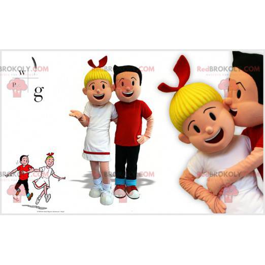 2 mascottes de Bob et Bobette célèbres personnages de BD -