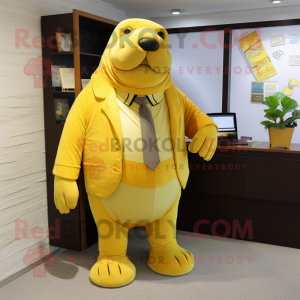 Geel Walrus mascotte...