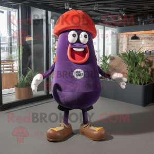 Rust Aubergine maskot drakt...