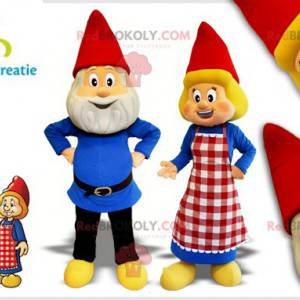 2 garden gnome elves mascots - Redbrokoly.com