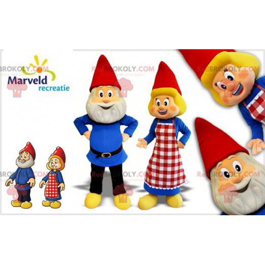 2 garden gnome elves mascots - Redbrokoly.com