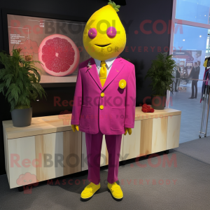 Magenta citron maskot dräkt...