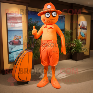 Orange Golf Bag maskot...