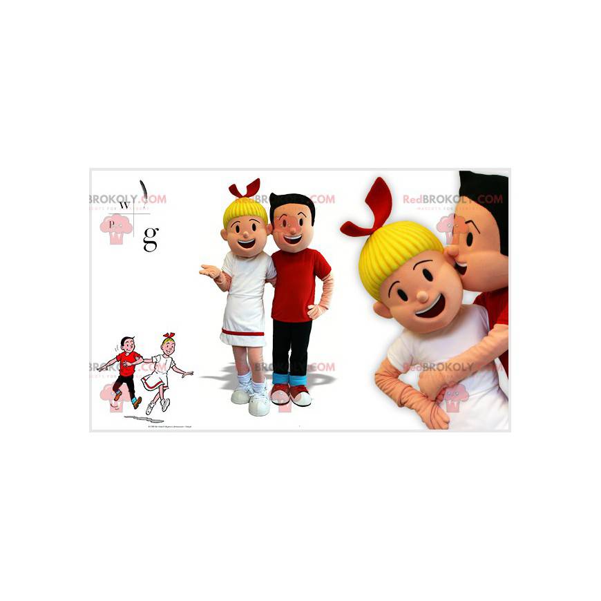 Mascottes van beroemde Belgische karakters Bob en Bobette -