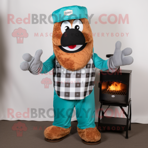 Postava maskota Teal Bbq...