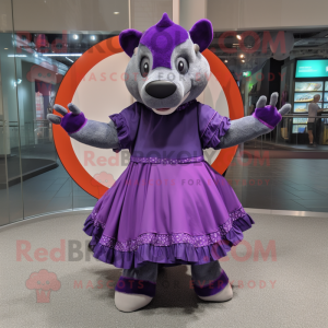 Paars Tapir mascotte...