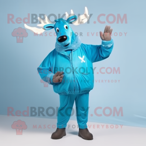 Sky Blue Irish Elk mascotte...