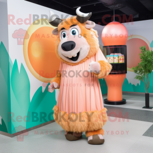 Peach Buffalo maskot drakt...