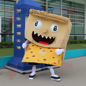 Beige Grilled Cheese Sandwich mascot costume character dressed with a Running Shorts and Clutch bags