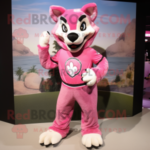 Pink Wolf mascotte kostuum...